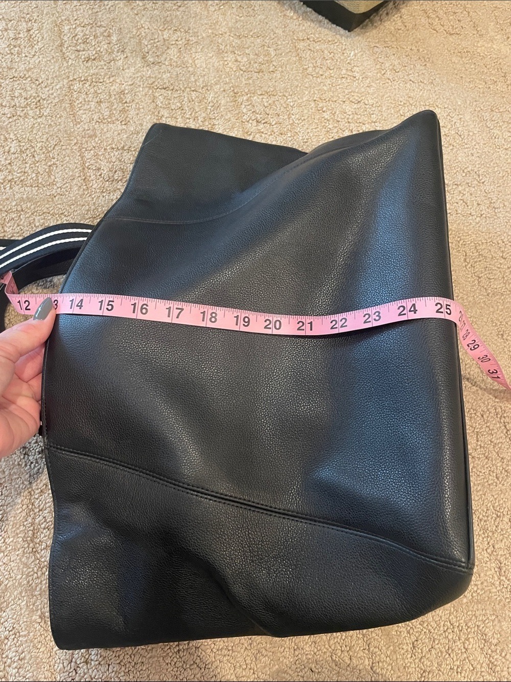 kate spade Black Leather Tote with Contrasting Striped Handles - Picture 10 of 12